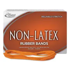 Alliance Non-Latex Rubber Bands Sz. 117B Orange 7 x 1/8 250 Bands/1lb Box 37176