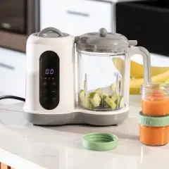 Baby Food Processor Steamer Blender with 12 Glass Baby Food Storage Jars,  BPA-Free, Leakproof, Durable, and Convenient