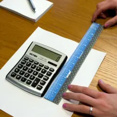 Victor Easy Read&trade; Ruler, Stainless Steel, Blue/Black, 18"