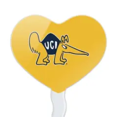 UC Irvine Secondary Logo Heart Love Cupcake Picks Toppers Decoration Set of 6