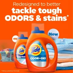 Tide Laundry Detergent Ultra Odor + Oxi HE Liquid Laundry Soap