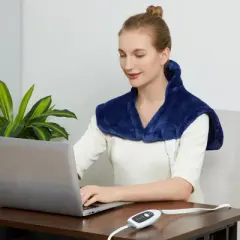 Weighted Heating Pad for Neck and Shoulders, 2.2lb Large Electric Heating Pad with 4 Heating Levels & Auto Off, UL Certified, Fast Heating, 22"x19"