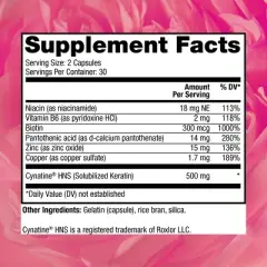 Reserveage Beauty Keratin Hair Booster with Biotin, Supports Healthy Thickness and Shine with Biotin, 60 Capsules (30 Servings)