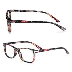 Readerest 1.25 Magnification Blue Light Blocking Computer Eyeglasses With Thin Reflective Lens, Floral