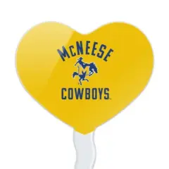 McNeese State University Cowboys Logo Heart Love Cupcake Picks Toppers Decoration Set of 6
