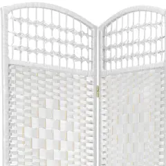 5 1/2 ft. Tall Fiber Weave Room Divider - White (3 Panels)