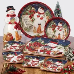 72oz Earthenware Magic of Christmas Snowman Cookie Jar - Certified International