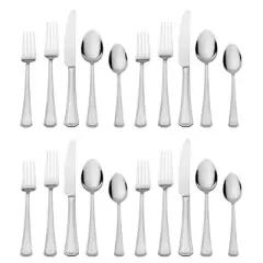 Mikasa Joslyn 20-Piece Flatware Set - Stainless Steel Flatware for Service for 4, Includes Dinner Forks, Knives, Spoons, Teaspoons - Versatile