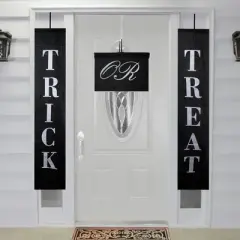 Northlight Trick or Treat Outdoor Halloween Banners - 19.25" - Black and White - Set of 3