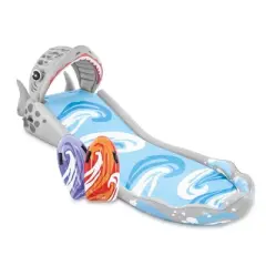 Intex Inflatable Surf 'N Slide Kids Home Outdoor Backyard Water Slide with 2 Surf Riders and Quick Fill 120 Volt Electric Air Pump