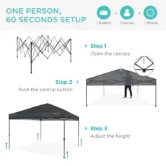 Best Choice Products 10x10ft Easy Setup Pop Up Canopy Instant Portable Tent w/ 1-Button Push, Carry Case