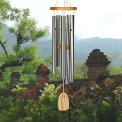 Woodstock Wind Chimes Signature Collection, Chimes of Bali, 25'' Silver Wind Chime BWS
