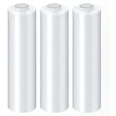 PSBM 17" x 1476' 4 Rolls Cast Hand Shrink Wrap Stretch Film 83 Ga Clear Cling Roll
