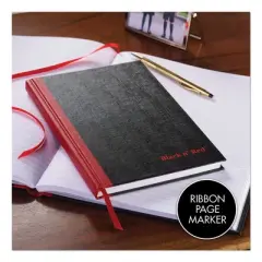 Black n' Red Hardcover Casebound Notebooks, SCRIBZEE Compatible, 1-Subject, Wide/Legal Rule, Black Cover, (96) 11.75 x 8.25 Sheets