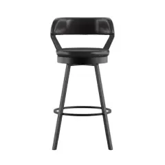2pk 29" Meilan Faux Leather Metal Swivel Counter Height Barstools - Inspire Q