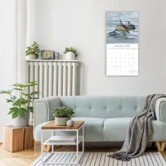 2026 Square Wall Calendar, Dolphins, 16-Month Animals Theme with 180 Reminder Stickers (12x12 In)