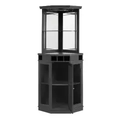 Home Source Corner Bar Unit Charcoal
