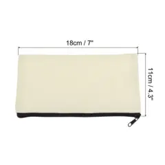 Unique Bargains Canvas Makeup Pencil Organizing Blank DIY Zip Pouches 4 Pcs