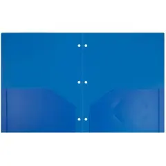 JAM 6pk 2 Pocket Heavy Duty 3 Hole Punched Plastic Folders - Blue