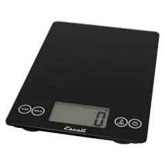 Escali Arti Glass Digital Scale Black Obsidian: Kitchen Food Scale with Backlit Display, 15 lb Capacity, Battery Included