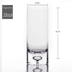 LEMONSODA Premium Crystal Bubble Base Highball Collins Glasses - Set of 4 - 12OZ