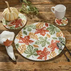 Park Designs Fall Leaves Printed Braided Trivet Set 8"