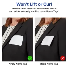 Avery American Flag Traditional Name Badges, 2-1/3" x 3-3/8", 80ct