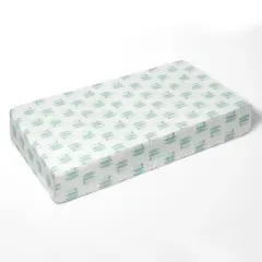 Bacati - Noah Mint Feathers Muslin 100 percent Cotton Universal Baby US Standard Crib or Toddler Bed Fitted Sheet