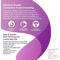 ConvaTec AQUACEL Foam Wound Dressing with Silicone Gel Adhesive, Waterproof, Flexible, Medical Grade with Hydrofiber Technology, Multiple Sizes