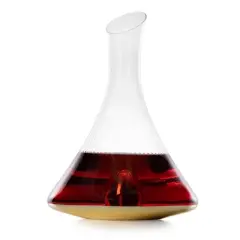 Classic Touch Unique Shaped Decanter with Gold Bottom, 12"H