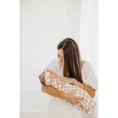 Copper Pearl Premium Knit Swaddle Blanket - Rad Check