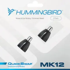 HUMMINGBIRD MK12 QuickSwap Replacement Nose & Ear Rotary Trimmer Heads, Genuine Replacement Blade Head Refill, Easy to Install, 2 Pack