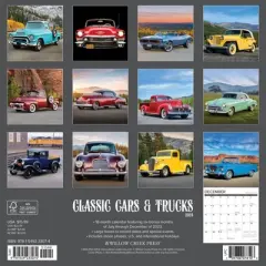 Willow Creek Press 2024 Wall Calendar 12"x12" Classic Cars & Trucks