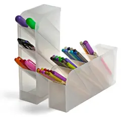 Officemate&reg; Pen Holder, 4 Compartments, Pack of 2