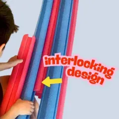 Link'ems 12-Pack  Interlocking Pool Noodles &ndash; Multicolor Connectable Foam Noodles