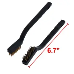 Unique Bargains Household Plastic Bending Handle Metal Wire Bristle Cleaning Brush Black 3 Pcs