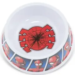 Buckle-Down Single Melamine Pet Bowl - 7.5 (16oz) - Marvel Comics Spider-Man Shattered Spider + Spider-Man Expression Blocks Blues