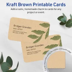 Avery 2" x 3-1/2" Rectangle Rounded Corner Cards, Kraft Brown, 80ct