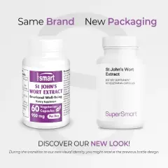 SuperSmart St John's Wort Extract 900mg per Day - High Purity 0.3% Hypericin Supplement | Non-GMO & Gluten Free - 60 Vegetarian Capsules