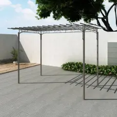 vidaxl Garden Arbor Arch - Steel Rose Archway pergola for Climbers - Outdoor Patio Seating Area 7ft high in Brown