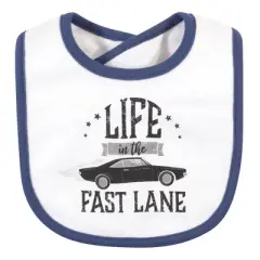 Hudson Baby Infant Boy Cotton Bib and Sock Set 5pk, Vintage Cars, One Size