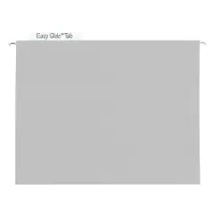 Smead TUFF  Hanging Box Bottom Folder with Easy Slide  Tab, 2" Expansion, 1/3-Cut Sliding Tab, Letter Size, Steel Gray, 18 Per Box (64240)