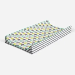 Bacati - Elephants Mint/Yellow/Gray Elephants Changing Pad Cover