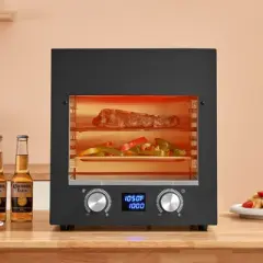 VEVOR Electric Steak Grill, 1800W Smokeless Infrared Electric Broiler, 1450&deg;F Stainless Steel Steak Cooker with 6-Tier Adjustable Rack, Black