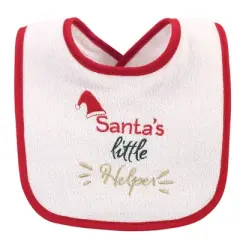 Hudson Baby Infant Girl Cotton Terry Drooler Bibs with Fiber Filling 12pk, Holiday Girl Sparkle, One Size