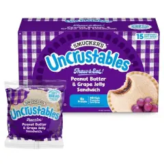 Smucker's Uncrustables Frozen Peanut Butter & Grape Jelly Sandwich