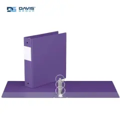 Davis Group 6pk 2" Premium Economy Round Ring Binders Purple: Light Purple Homework Binder, 400 Sheet Capacity, Hard Cover