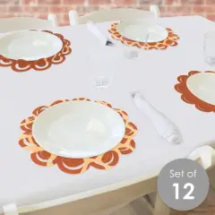 Big Dot of Happiness Giraffe Print - Safari Party Round Table Decorations - Paper Chargers - Place Setting For 12