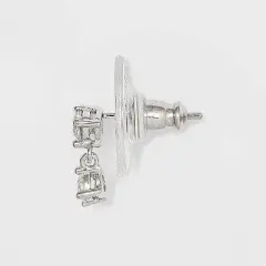 Sterling Silver Cubic Zirconia Drop Earring Set 3pc - A New Day&trade;