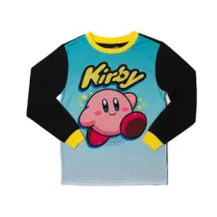 Youth Kirby Sleepwear Set: Long-Sleeve Tee Shirt, Sleep Shorts, and Sleep Pants